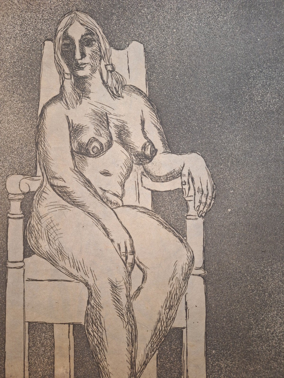 Ets Naaktfiguur Fons van der Berg 1967, Antiek en Kunst, Kunst | Etsen en Gravures, Dagelijks leven, Ophalen of Verzenden, Origineel