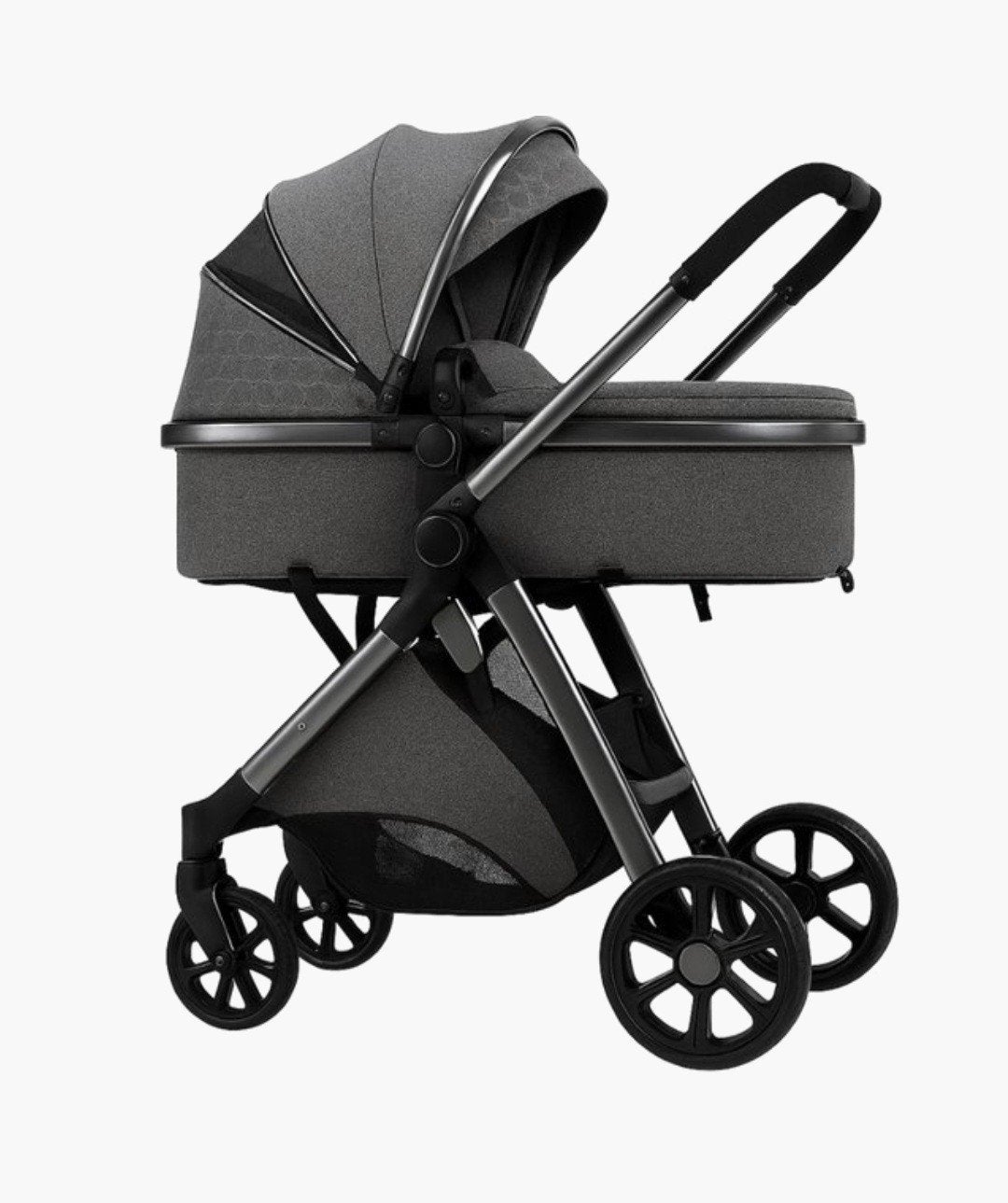 Luxe grijze kinderwagen met reiswieg, Overige merken, Gebruikt, Ophalen of Verzenden, Combiwagen