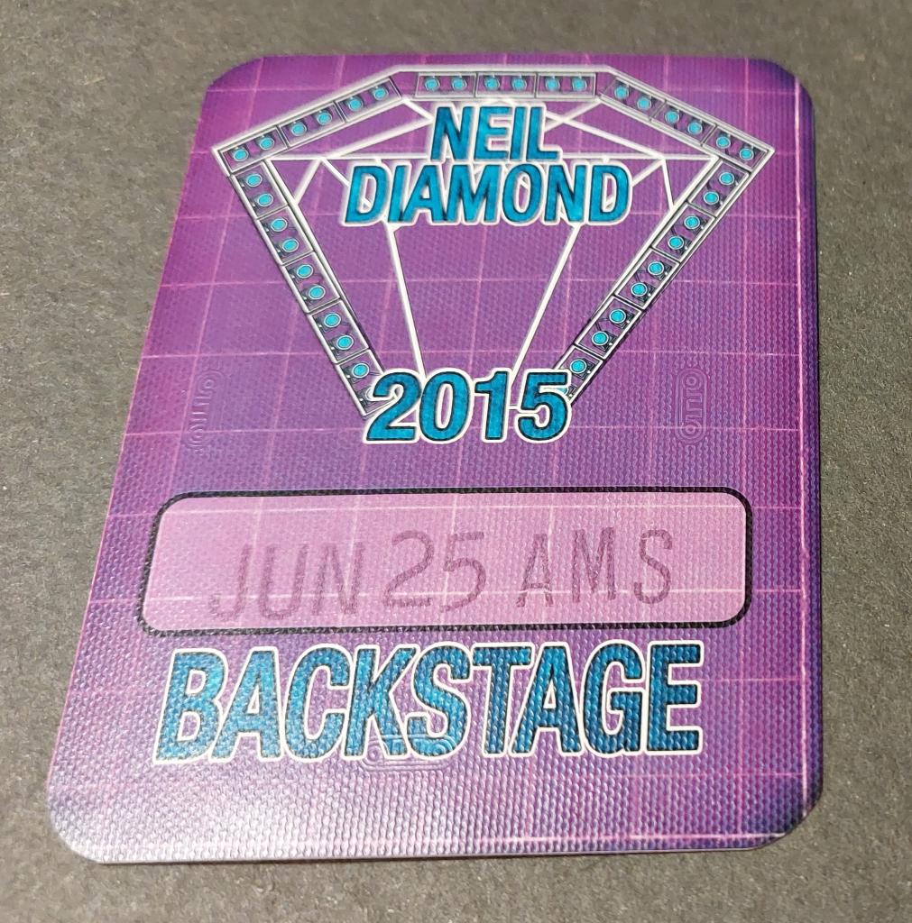 Neil Diamond BACKSTAGE PASS Amsterdam 2015, Verzamelen, Gebruikt, Verzenden, NvT, Foto of Kaart