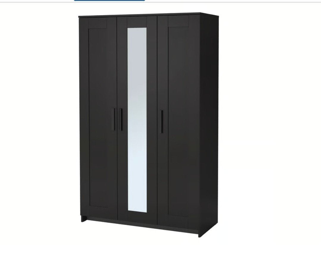 Ikea Brimnes kledingkast zwart met spiegel MOET WEG., Ophalen, Met deur(en), 100 tot 150 cm, Zo goed als nieuw