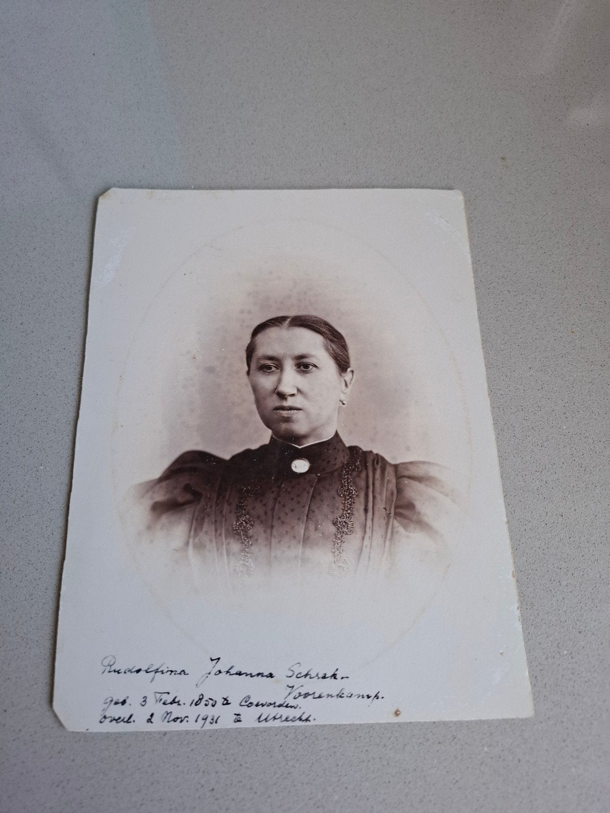 Antieke foto Rudolfina Johanna Schraka (1850-1931), Gebruikt, Foto, Ophalen of Verzenden, Voor 1940