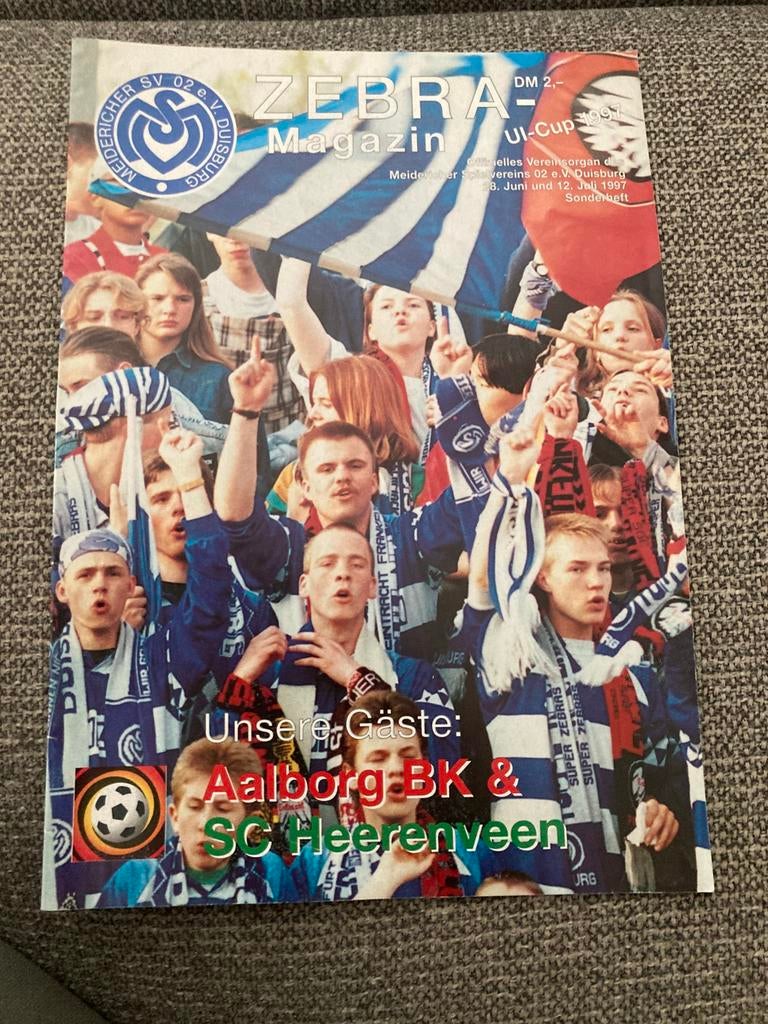 PROGRAMMABOEKJE MSV-DUISBURG-HEERENVEEN 97 INTERTOTO, Ophalen of Verzenden, Zo goed als nieuw, Overige binnenlandse clubs, Poster, Plaatje of Sticker