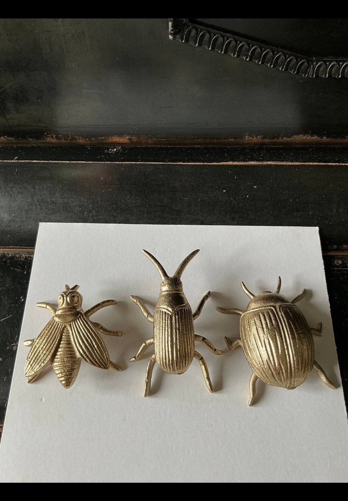 3 Metalen / ijzeren beestjes, insecten, tor, kever, vliegen., Ophalen of Verzenden