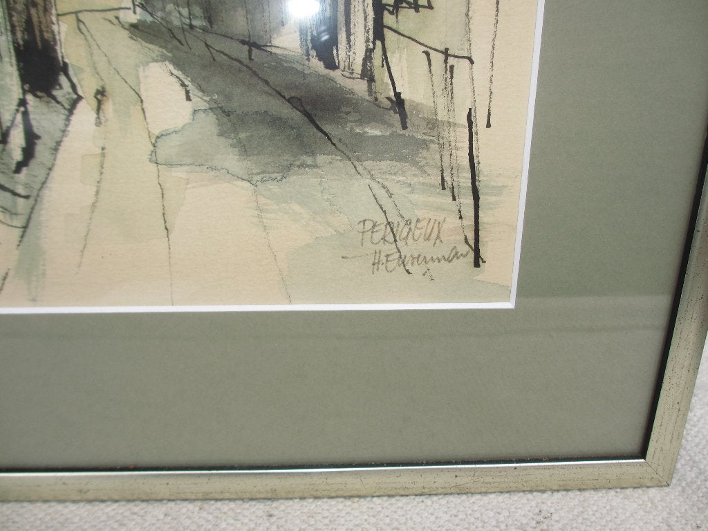 Henny Euverman aquarel 1918-1994, Antiek en Kunst, Achter glas, Impressionistisch, Ophalen of Verzenden, Aquarel