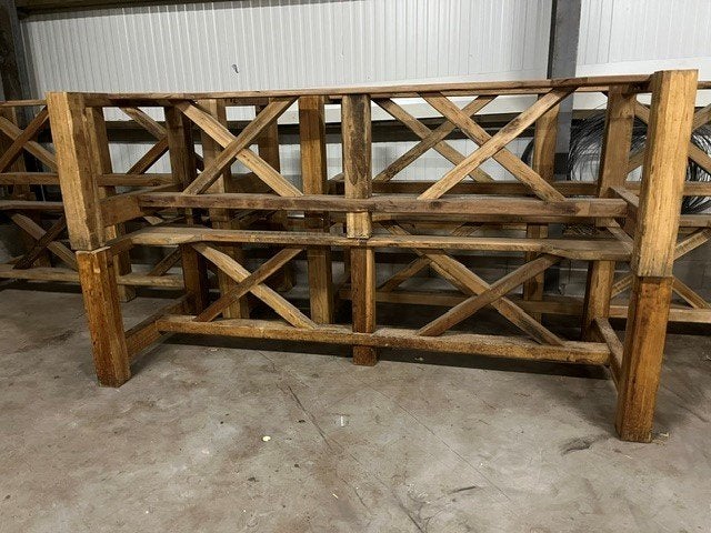 Teak Houten tafel onderstellen, Tuin en Terras, Tuintafels, Ophalen, Zo goed als nieuw, Rechthoekig, Teakhout
