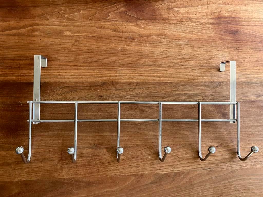 Retro kapstok voor aan deur rvs zilverkleurig, Huis en Inrichting, Woonaccessoires | Kapstokken, Wandkapstok, Ophalen of Verzenden