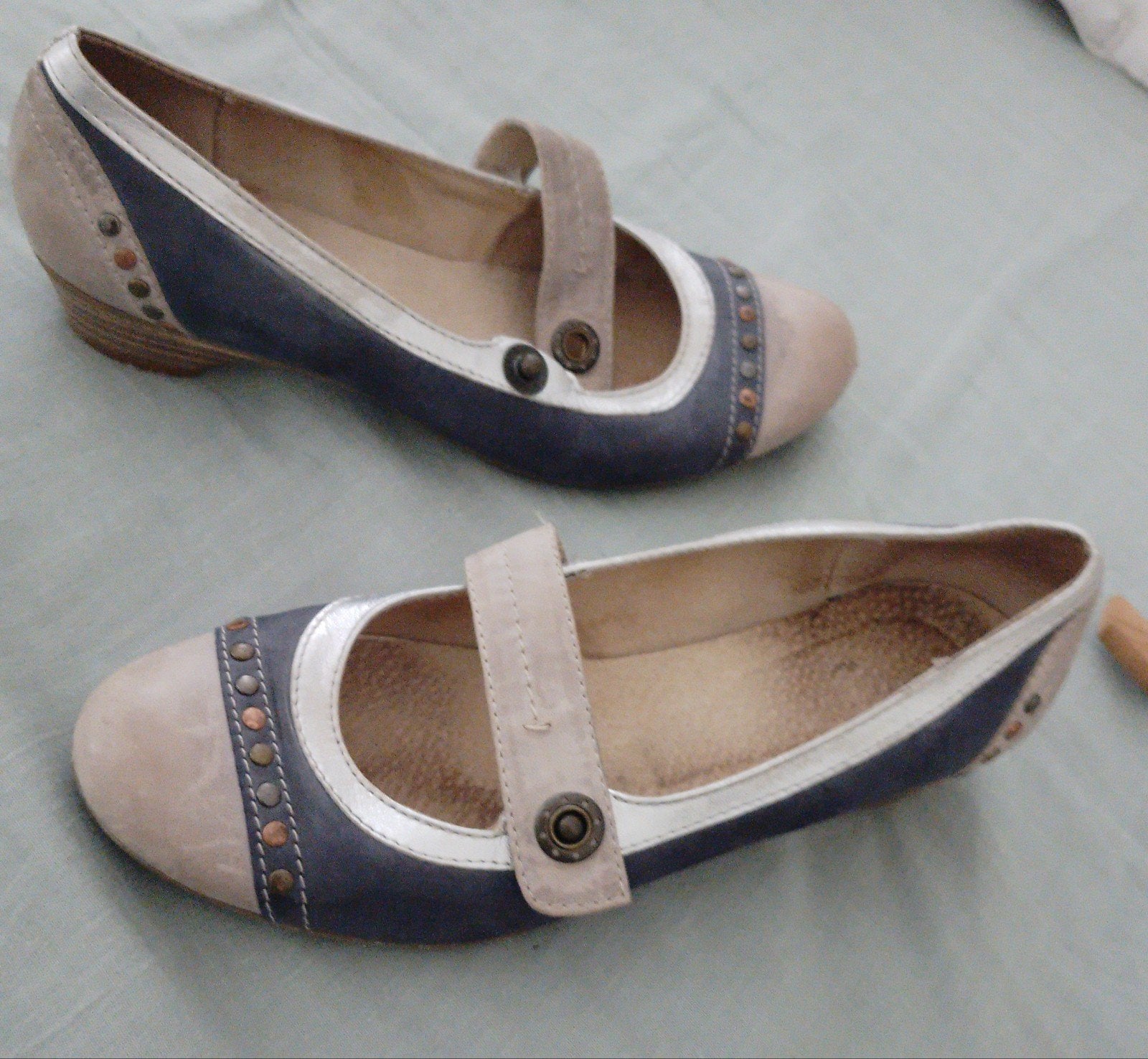 Schoenen met bandje maat 37, Blauw, Gedragen, Rieker, Ballerina's