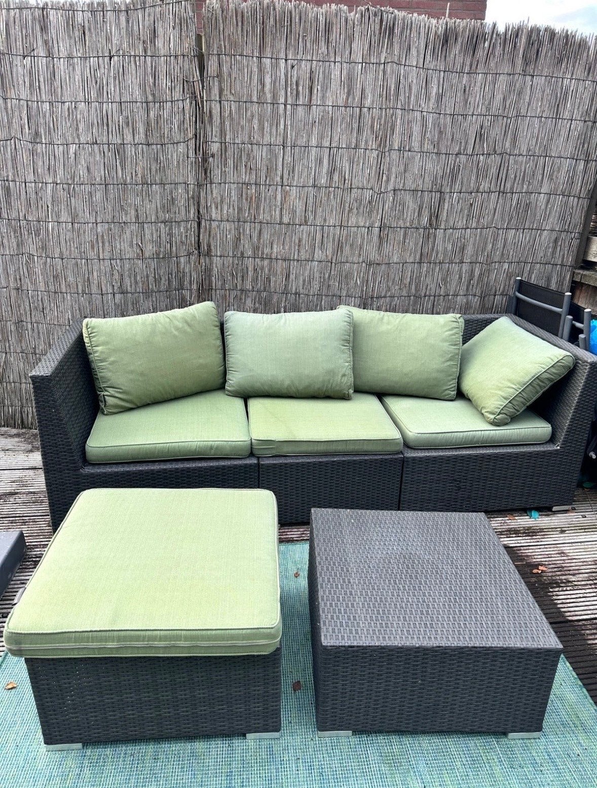 Loungeset zonder kussens, Tuin en Terras, Ophalen, Gebruikt, 3 zitplaatsen, Loungeset