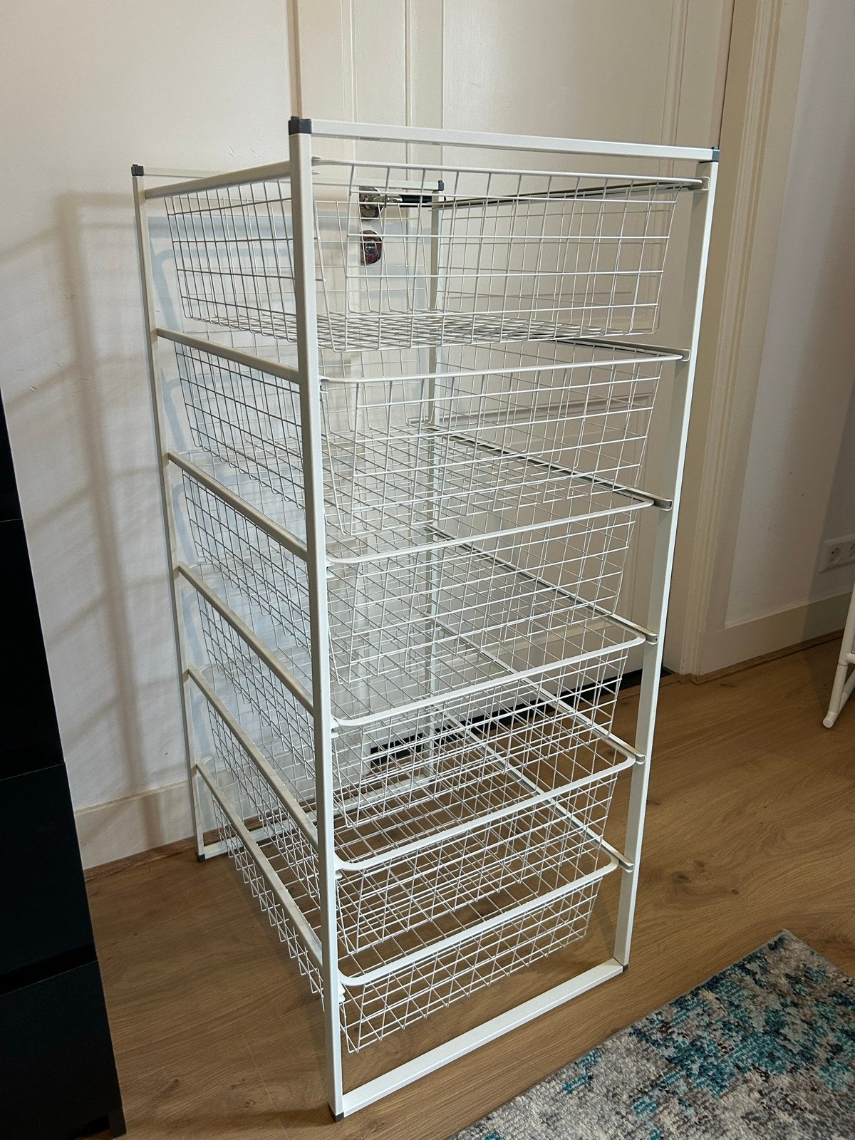 IKEA Antonius opbergrek met 6 draadmanden - wit, Ophalen, Gebruikt