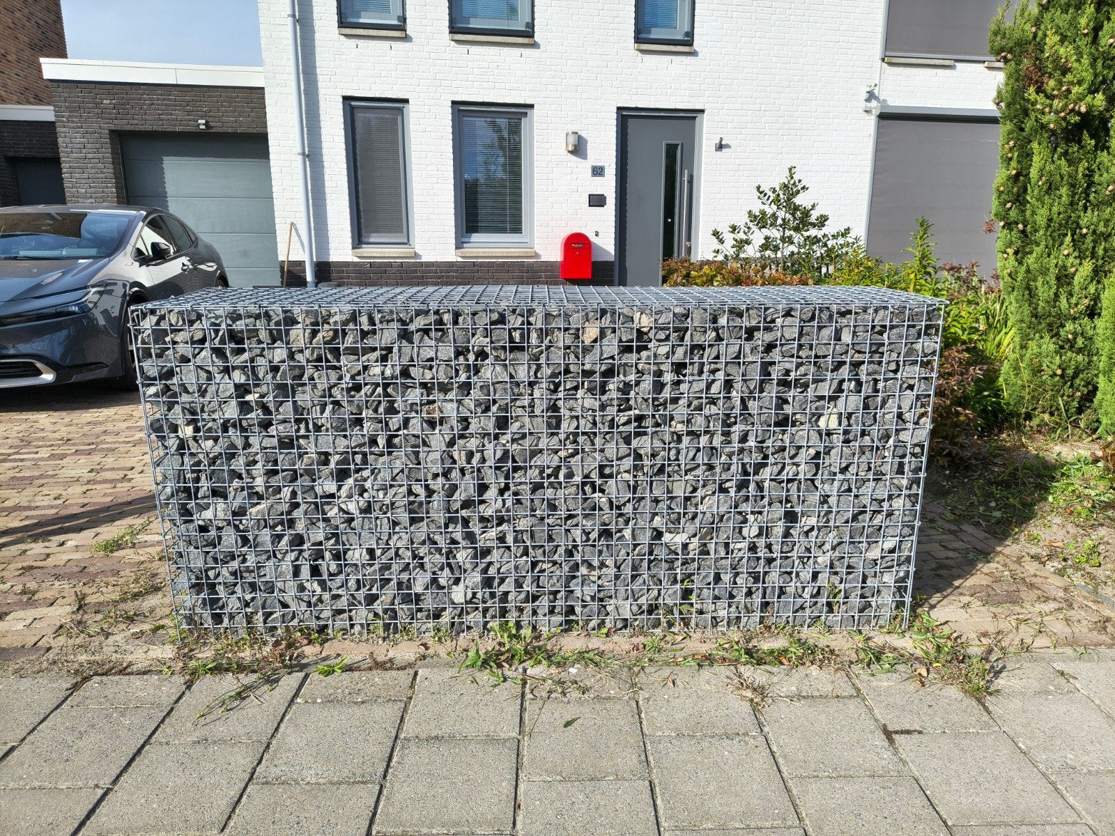Gratis: Gabion schanskorf met stenen, Tuin en Terras, Ophalen, Overige materialen, Gebruikt, Kei