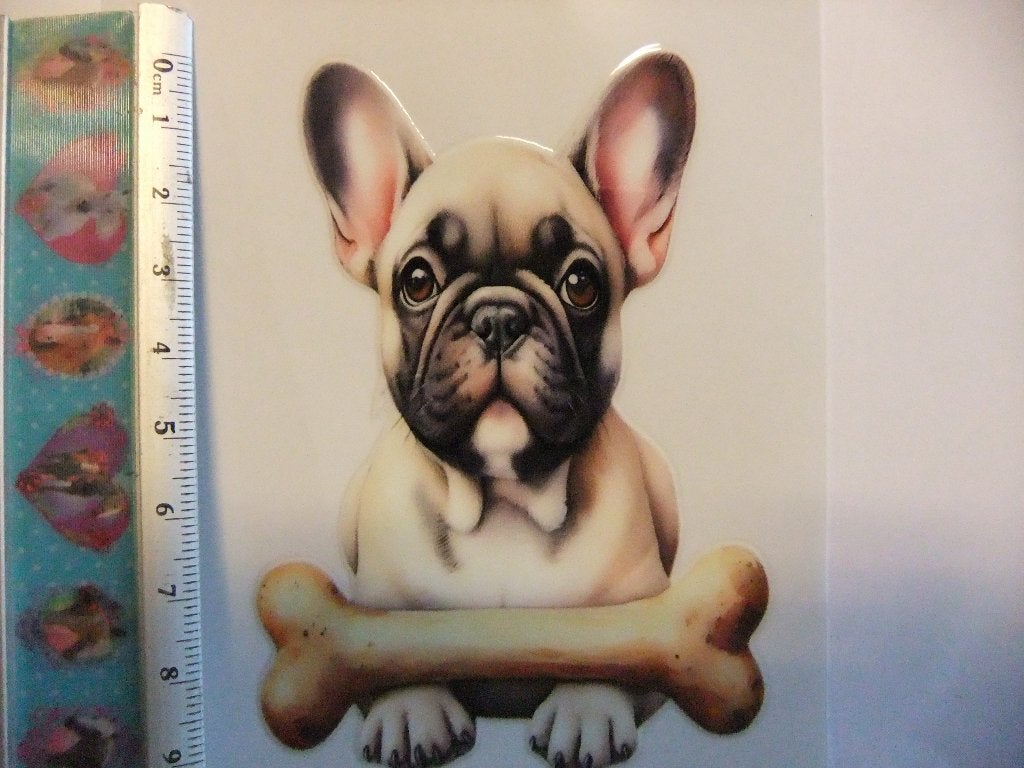 Leuke Franse Bulldog Sticker voor Mokken/Bekers, Kunststof, Overige merken, Verzenden, Overige typen