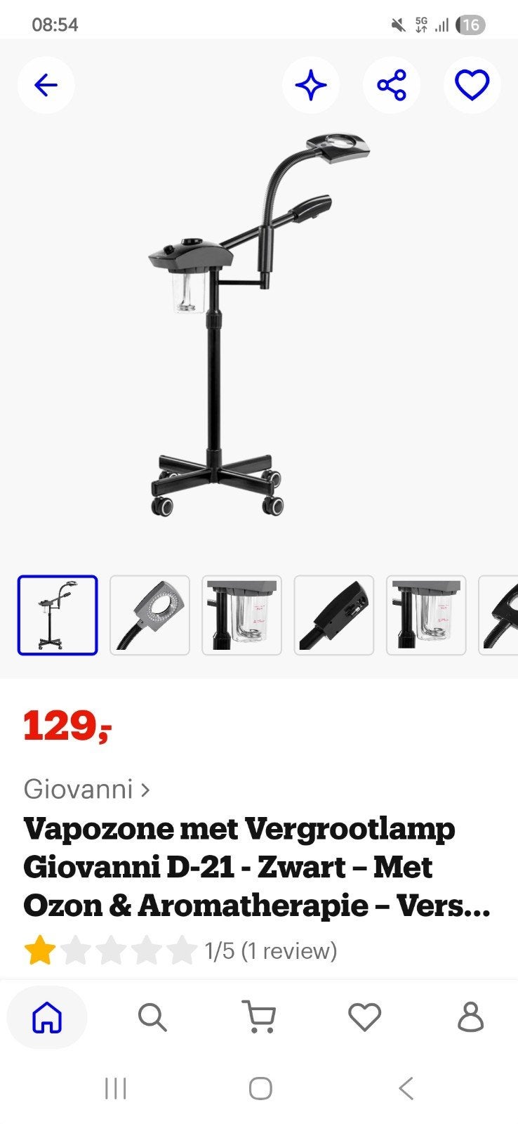 Vapozone met Vergrootlamp Giovanni D-21 - Zwart, Witgoed en Apparatuur, Ophalen