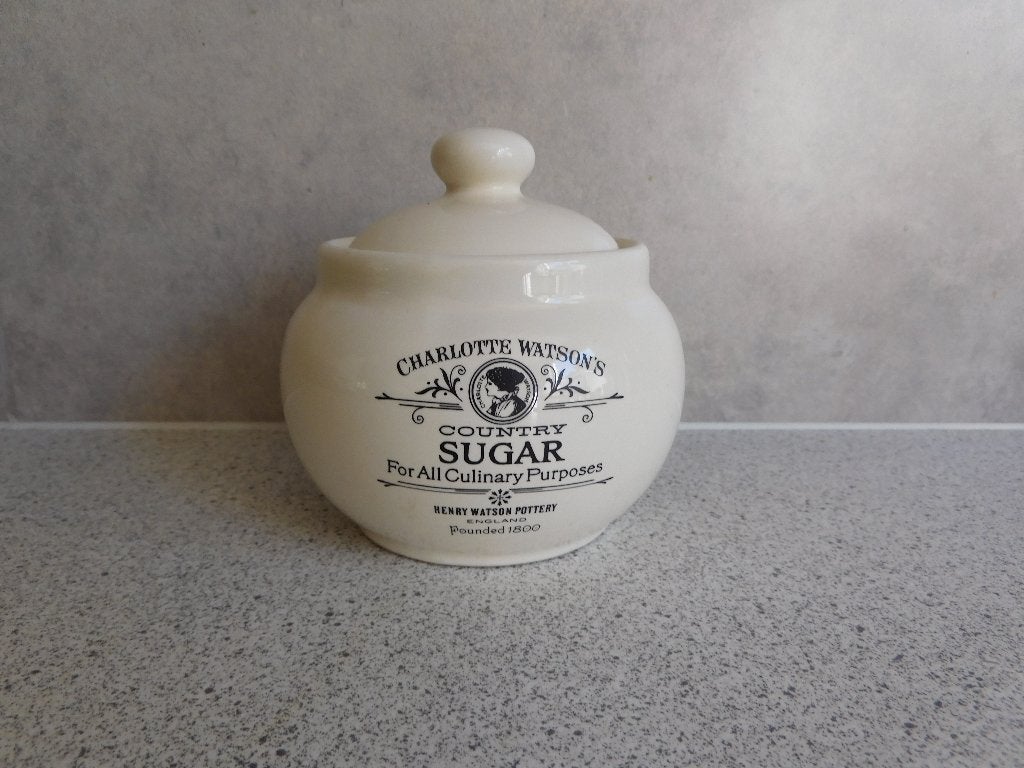 Charlotte Watson's Country Sugar Pot - Made in England, Beige, Ophalen of Verzenden, Zo goed als nieuw, Voorraadpot
