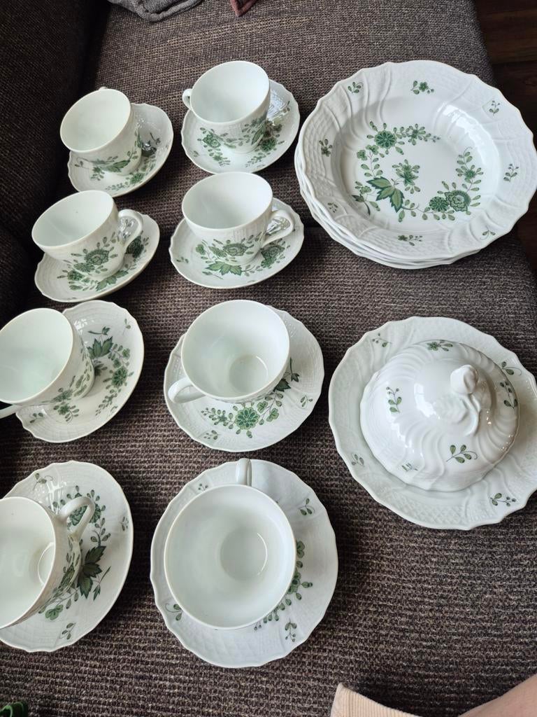 Hutschenreuther Dresden Groen Servies - Vintage Porselein, Antiek en Kunst, Antiek | Porselein, Ophalen of Verzenden