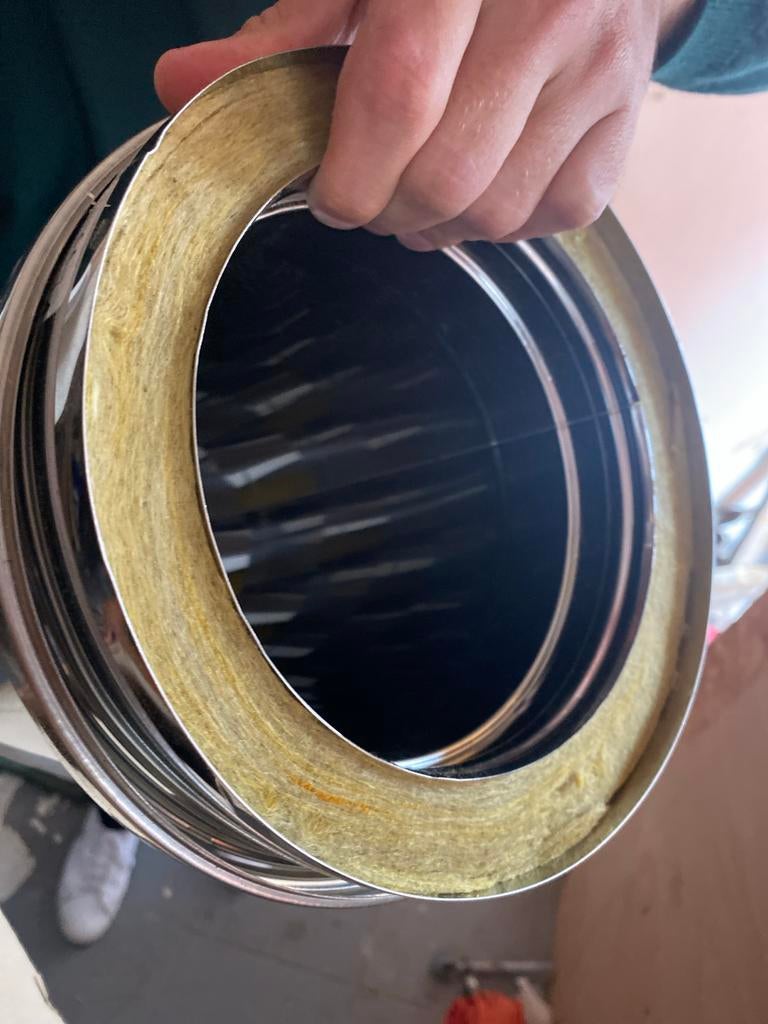 Dubbelwandige RVS Kachelpijp 150/200mm - 100cm Nieuw, Ophalen, Nieuw