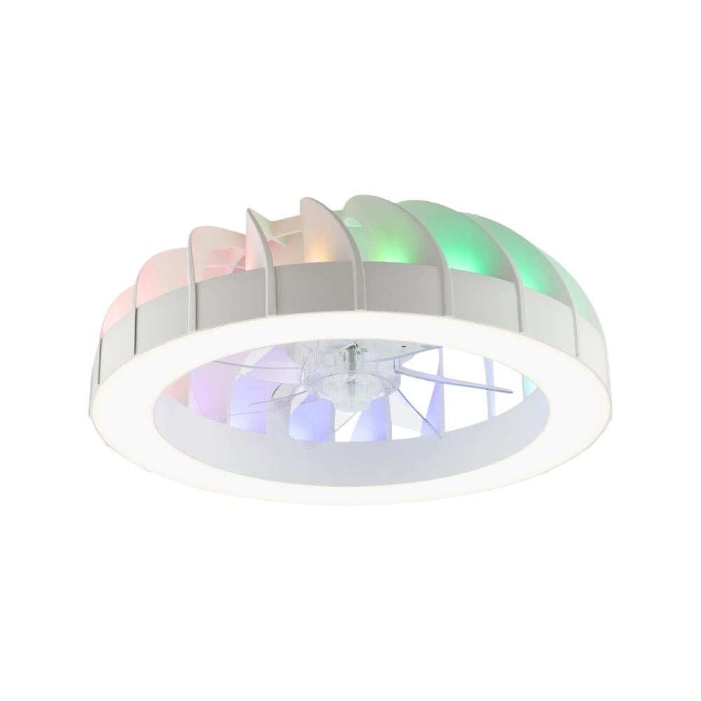 Brilliant Fanora plafondventilator met lamp & RGB - Wit, Huis en Inrichting, Lampen | Plafondlampen, Ophalen, Nieuw, Kunststof