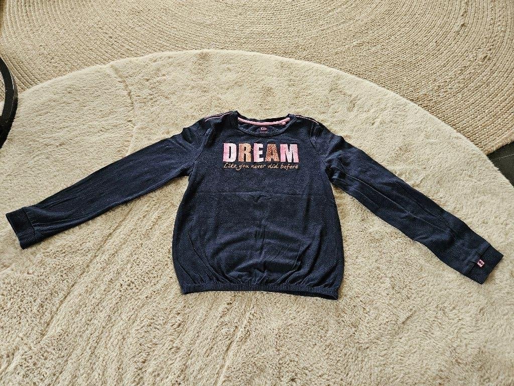 Donkerblauwe longsleeve "dream" van we fashion, maat 122-128, Kinderen en Baby's, Kinderkleding | Maat 122, Meisje, Ophalen of Verzenden