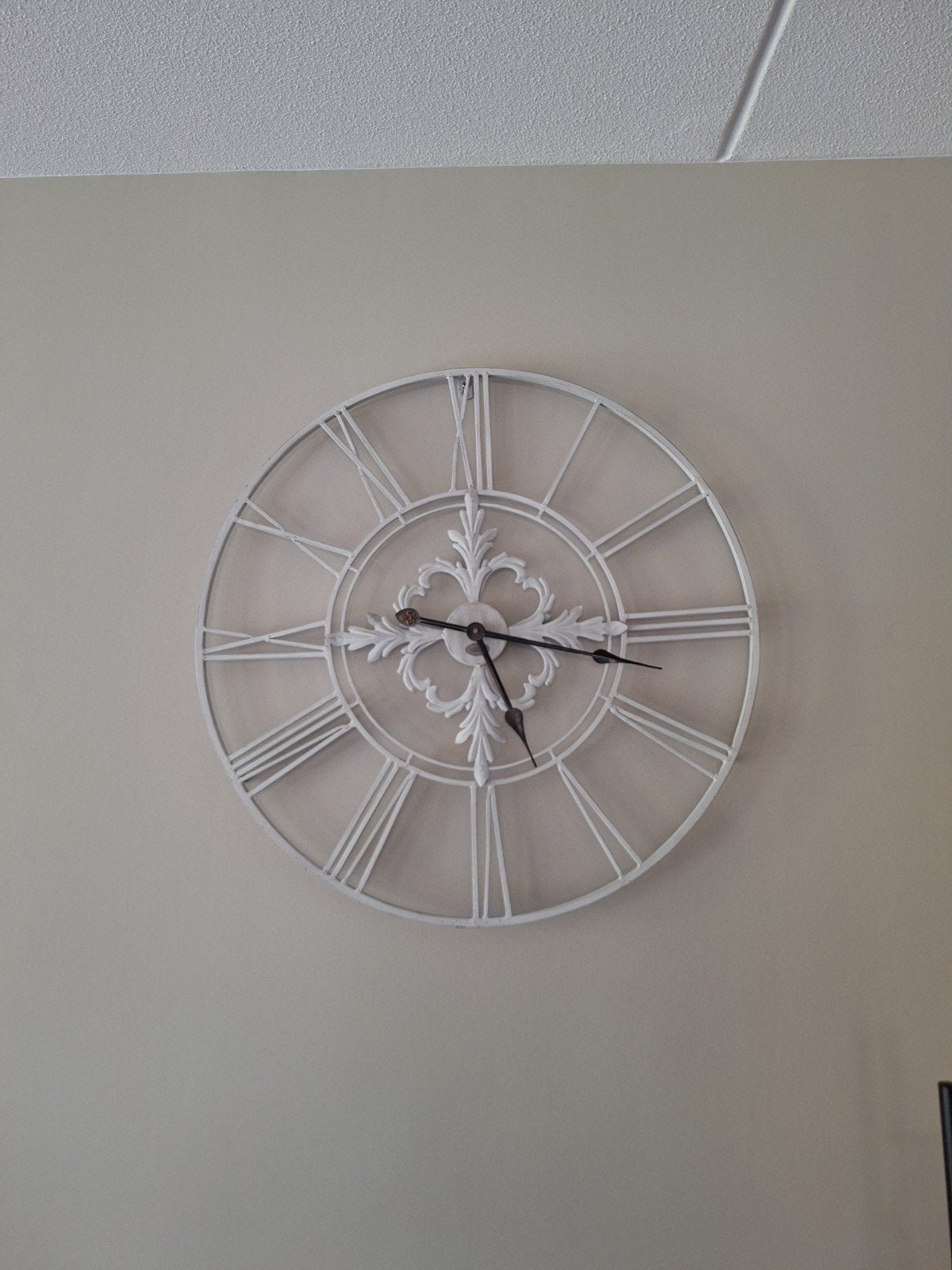Witte wandklok, Ophalen, Zo goed als nieuw, Wit, Wandklok