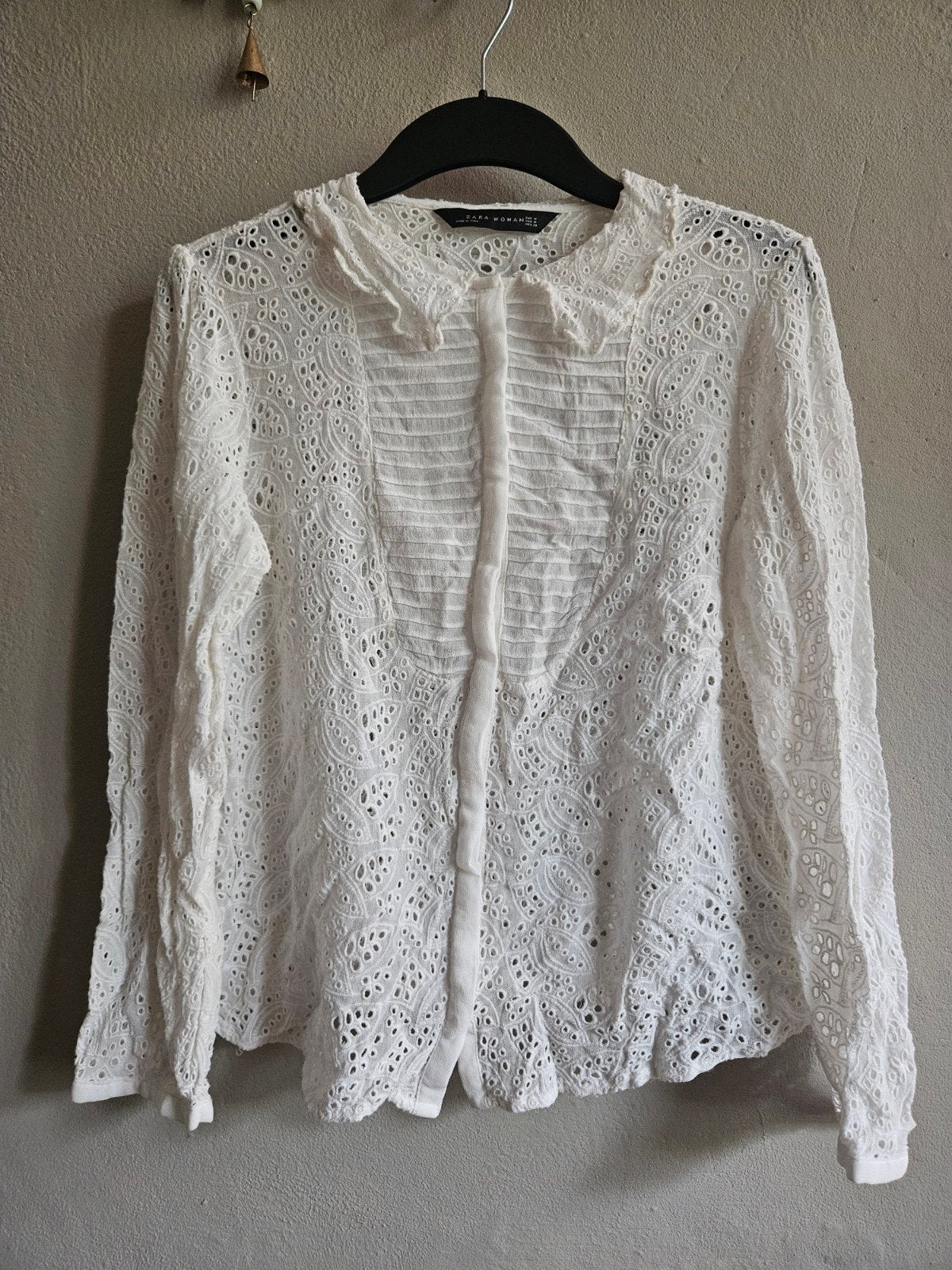 Zara Woman witte broderie blouse maat M, Maat 38/40 (M), Wit, Ophalen of Verzenden, Zo goed als nieuw