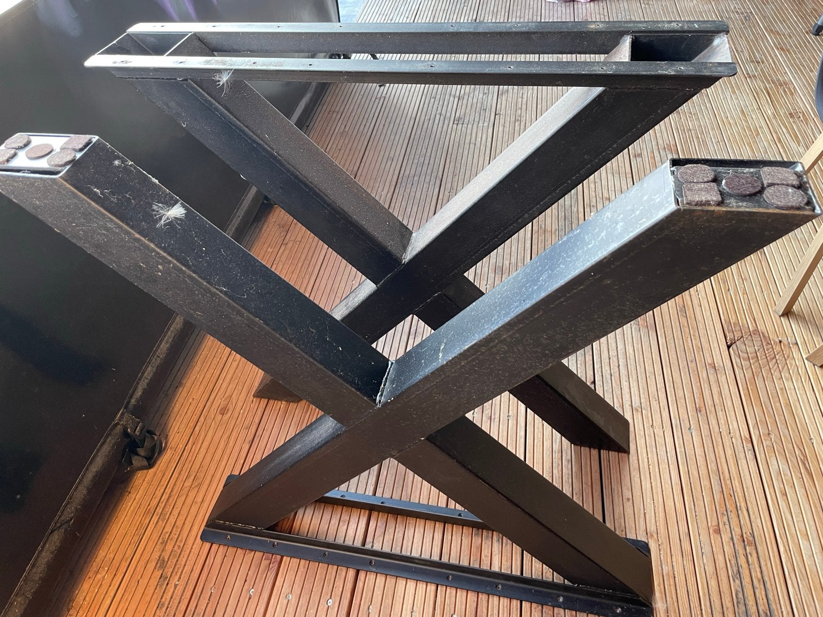 Metalen tafelpoten - Zwart - 78h x 80b x 8d, Ophalen, Tafelpoot, Gebruikt, 50 tot 100 cm