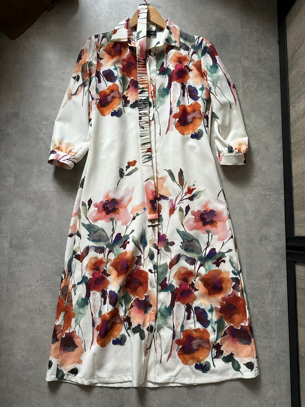 Lilytime Bloemenprint Jurk Maat 38, Maat 38/40 (M), Zo goed als nieuw, Onder de knie, Meerkleurig