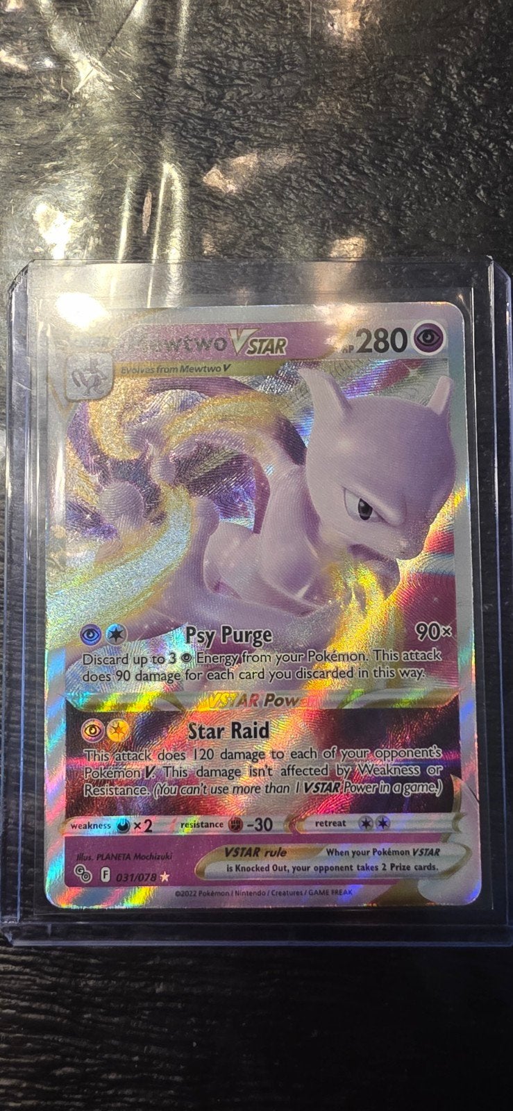 Mewtwo VSTAR 031/078 Pokémon Kaart (Foil), Hobby en Vrije tijd, Verzamelkaartspellen | Pokémon, Zo goed als nieuw, Losse kaart