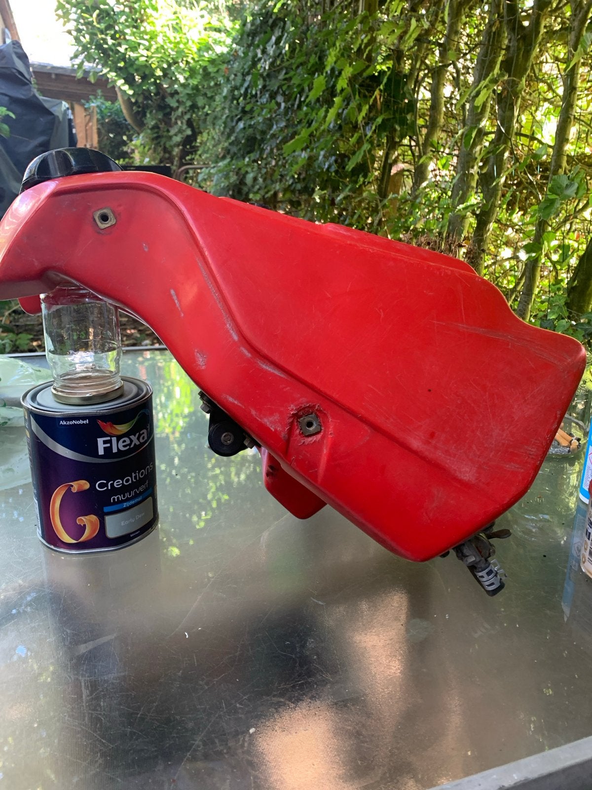 Honda CR125R CR250R benzinetank 1988-1989 rood, Ophalen of Verzenden, Gebruikt