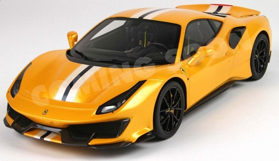 Ferrari 488 Pista Geel 1:18 HE180055D BBR PRE-ORDER, Ophalen of Verzenden, Nieuw, Auto, Overige merken