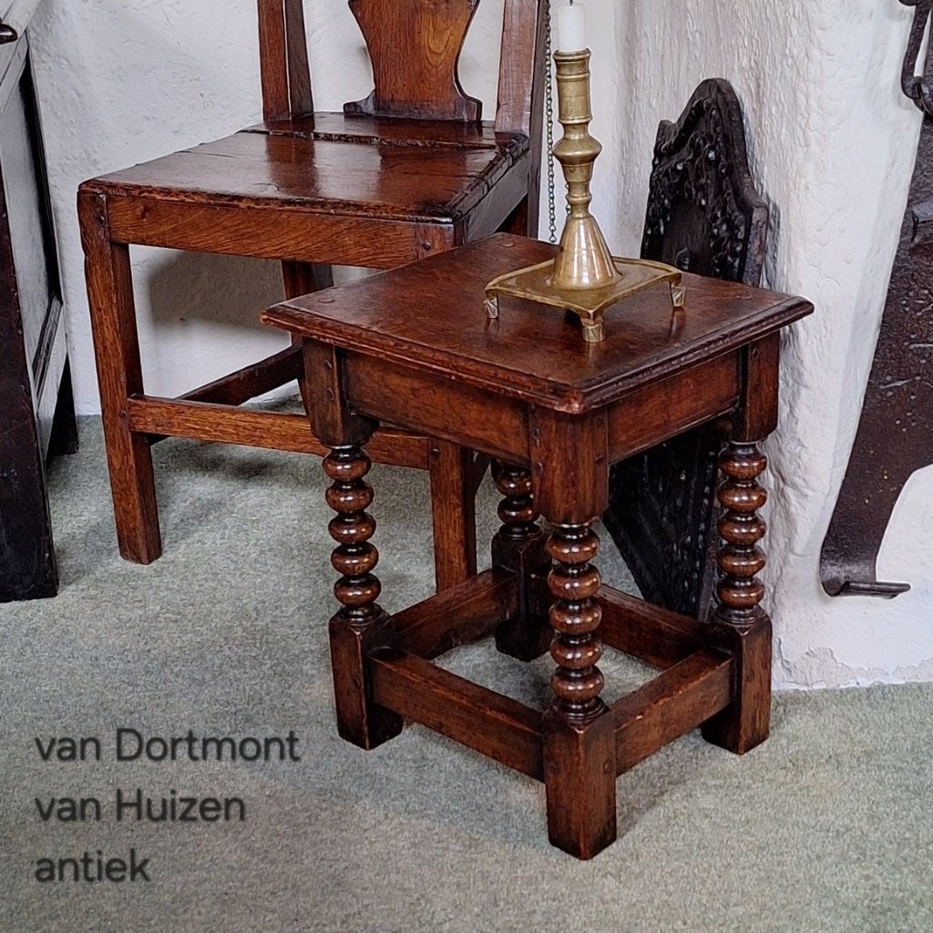 Engelse Joint stool, kruk bankje tafeltje, Antiek en Kunst, Ophalen of Verzenden