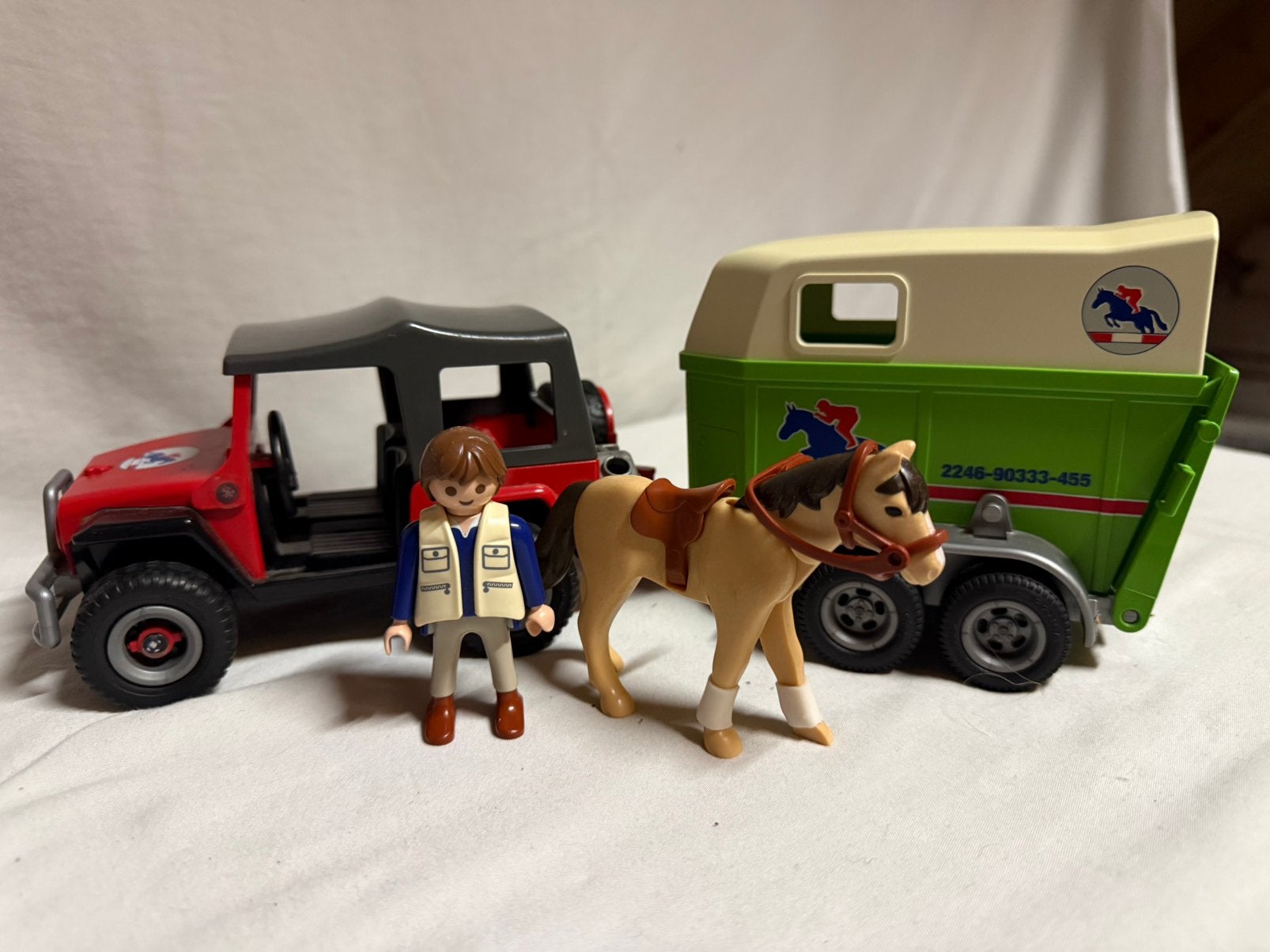 Playmobil jeep met trailer, Ophalen of Verzenden, Gebruikt