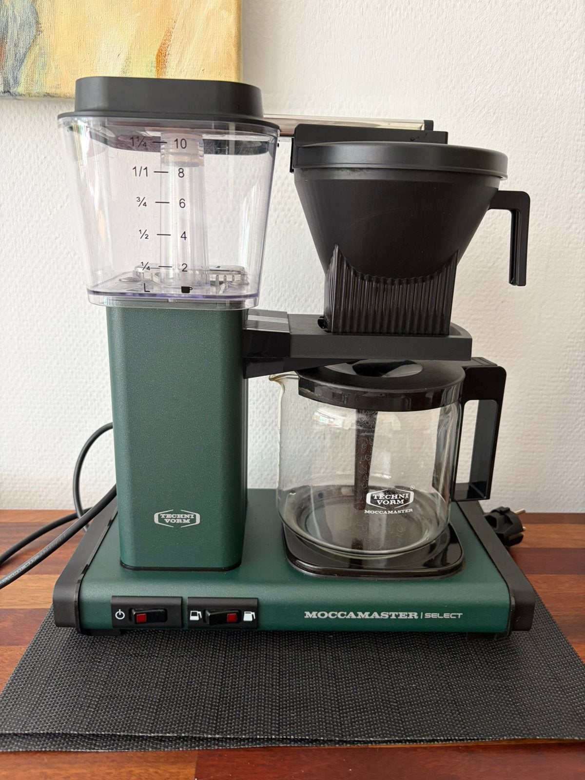 Moccamaster Forest Green,, Ophalen of Verzenden, Zo goed als nieuw, Koffiemachine