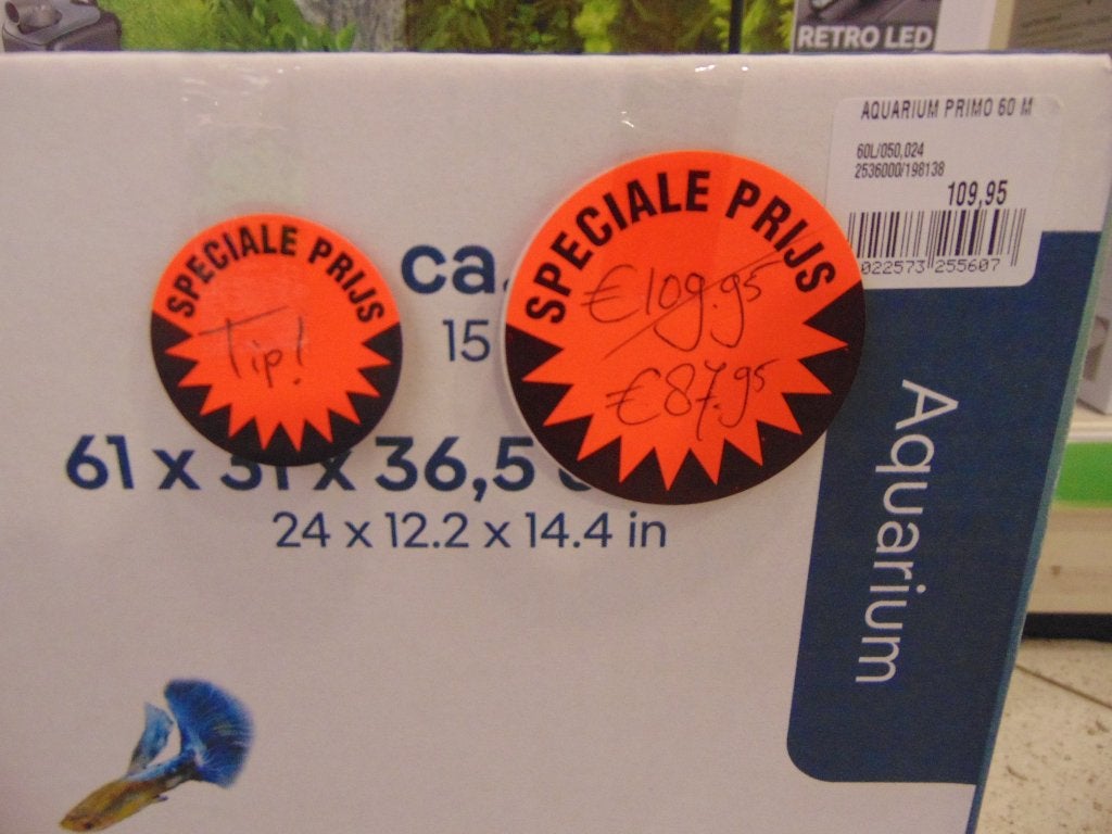 Aquariumsale in Assen., Ophalen, Inclusief deksel, Nieuw, Leeg aquarium