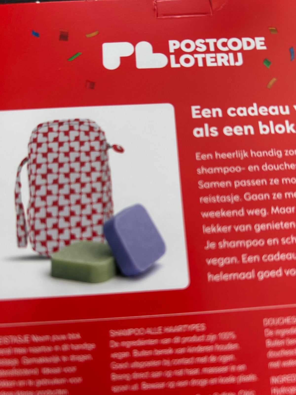 Hema Postcode Loterij Shampoo & Doucheblokjes Reistasje, Ophalen, Nieuw, Bad & Douche