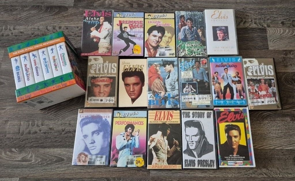 Grote collectie Elvis Presley VHS videobanden, Alle leeftijden, Ophalen of Verzenden, Gebruikt, Overige genres