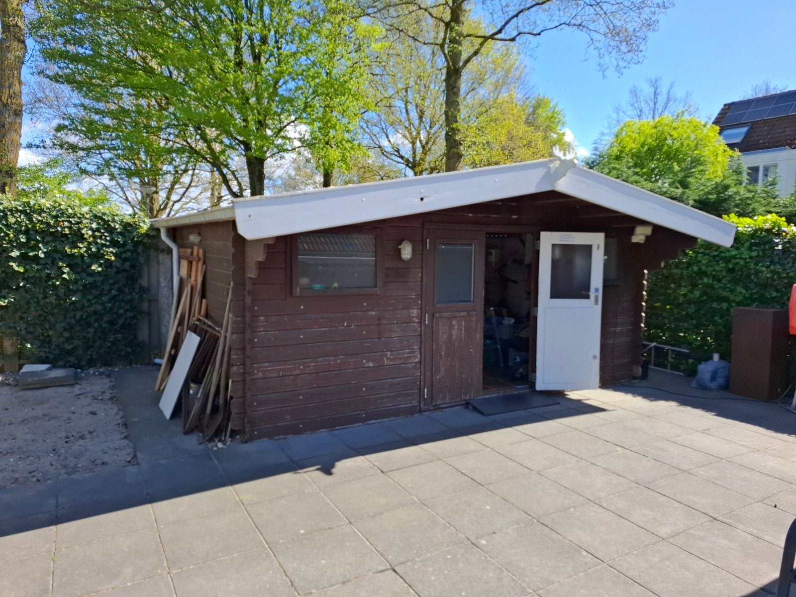 Gratis blokhut zelf weghalen., Tuin en Terras, Tuinhuizen, Ophalen, Gebruikt, 250 tot 500 cm, Blokhut