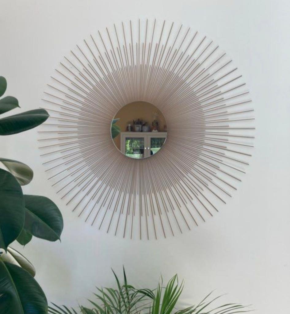 Eyecatcher, spiegel, Huis en Inrichting, Woonaccessoires | Spiegels, Ophalen, Zo goed als nieuw, Rond, Minder dan 100 cm