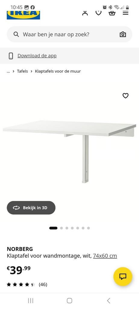 Opklap buro/ tafel, Ophalen of Verzenden, Gebruikt, Rechthoekig, 50 tot 100 cm