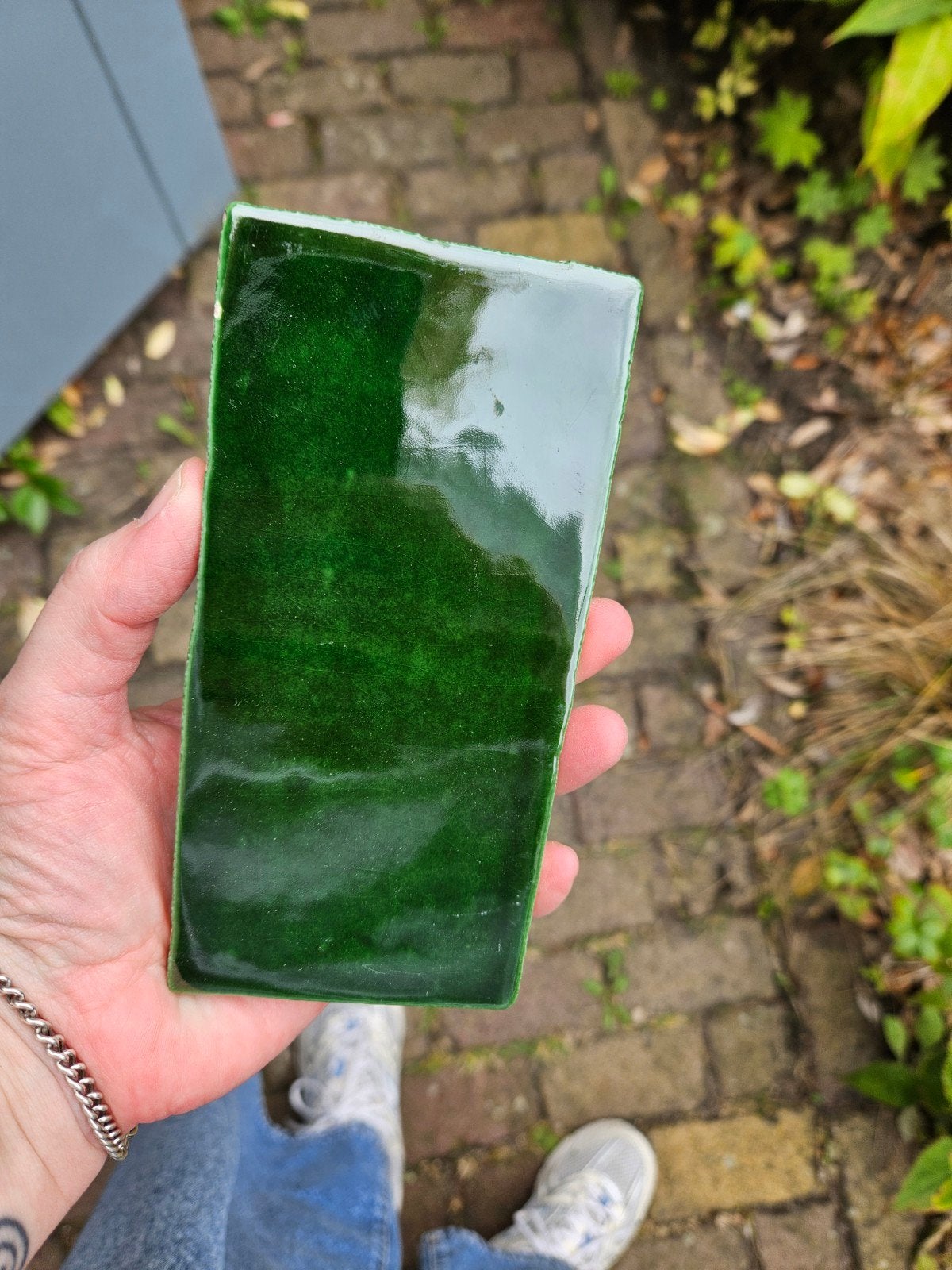 groene tegels handgemaakt., Doe-het-zelf en Verbouw, Nieuw, Minder dan 20 cm, Minder dan 5 m², Wandtegels
