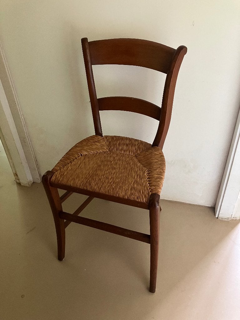 Biezen zitting 4 stoelen, Antiek en Kunst, Ophalen of Verzenden