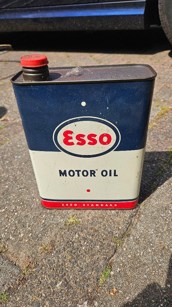 Vintage Esso motor olie blik, Ophalen, Gebruikt