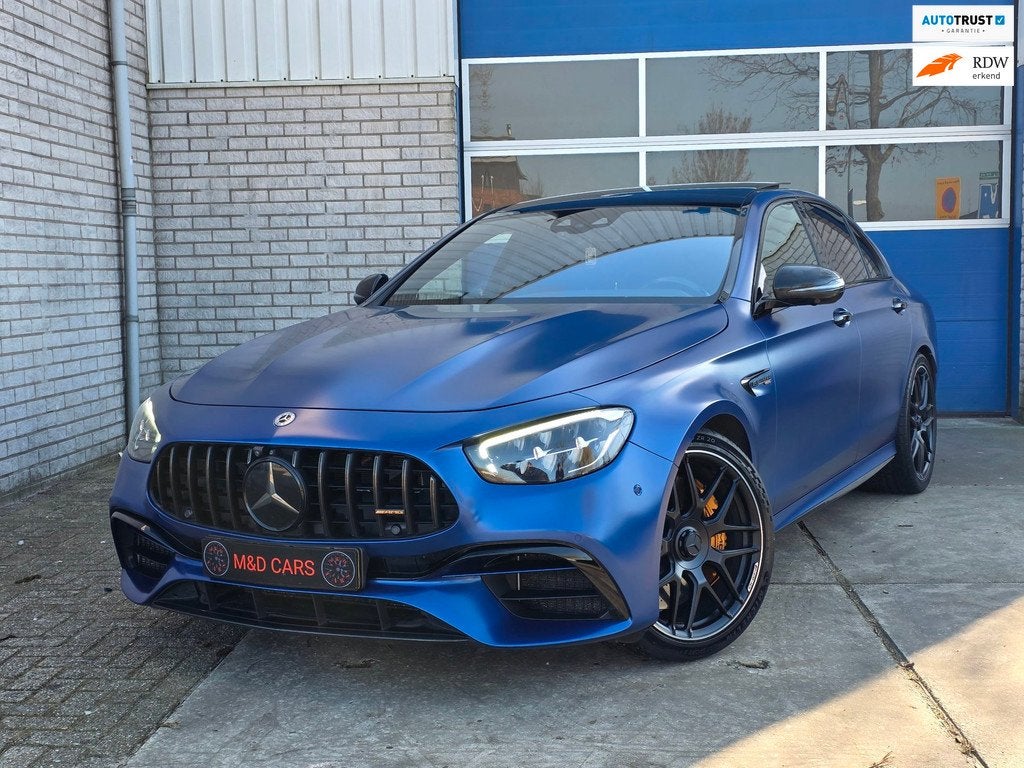 Mercedes-Benz E-klasse AMG 63 S 4MATIC+ PANO/KERAMISCHE/VOL/, Auto's, Mercedes-Benz, Automaat, Gebruikt, Blauw, Vierwielaandrijving