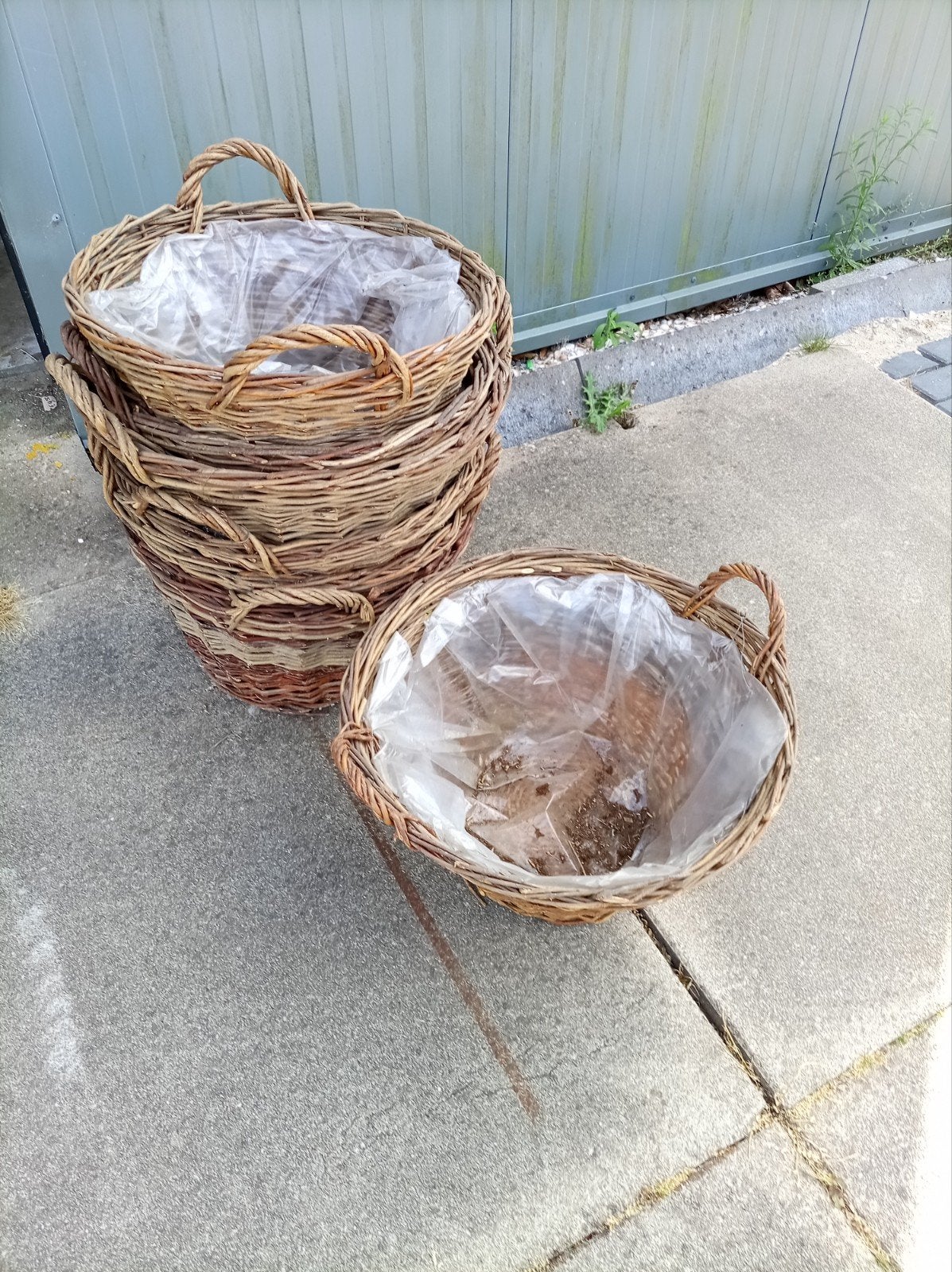 7 rieten manden, Ophalen, Gebruikt, Minder dan 30 cm, Rond
