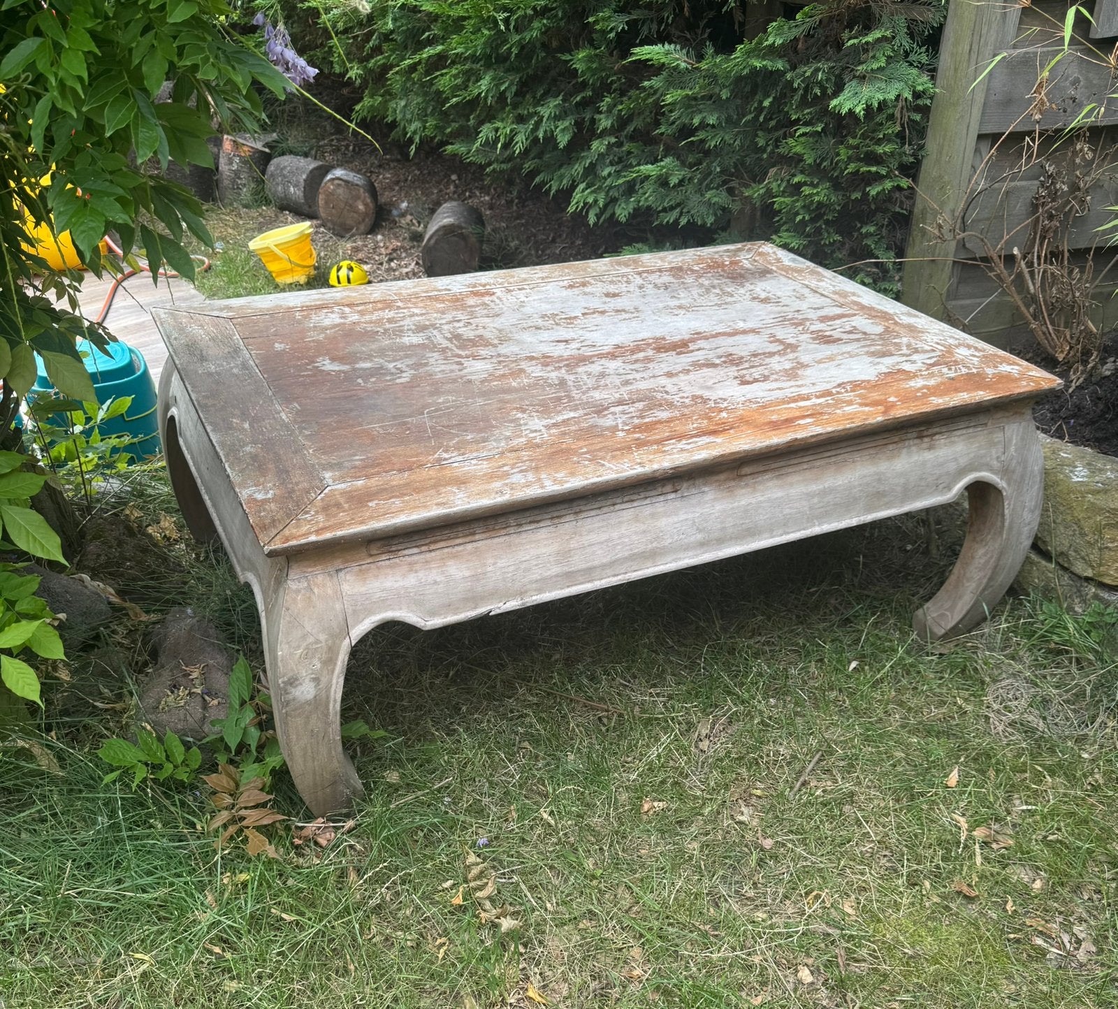Salontafel massief teakhout opiumtafel robuust, Huis en Inrichting, Tafels | Salontafels, Ophalen, Teakhout, 50 tot 100 cm, Zo goed als nieuw