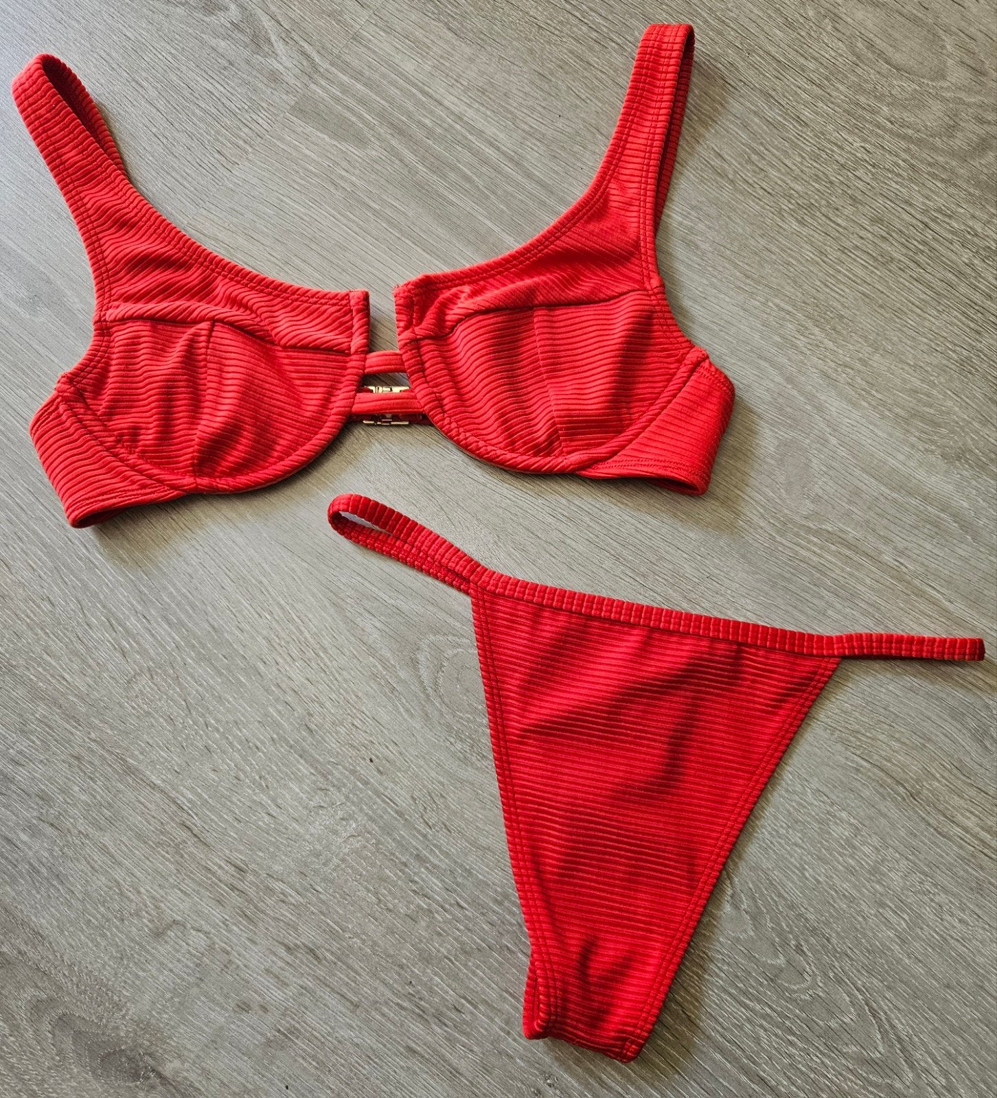 Wanita Swim Luxe Geribbelde Bikini Gouden Sluiting Top l bro, Kleding | Dames, Ophalen, Bikini