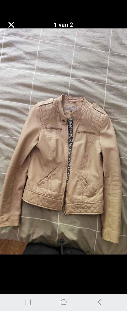 Ibana leren jas, Ophalen, Gedragen, Maat 36 (S), Beige