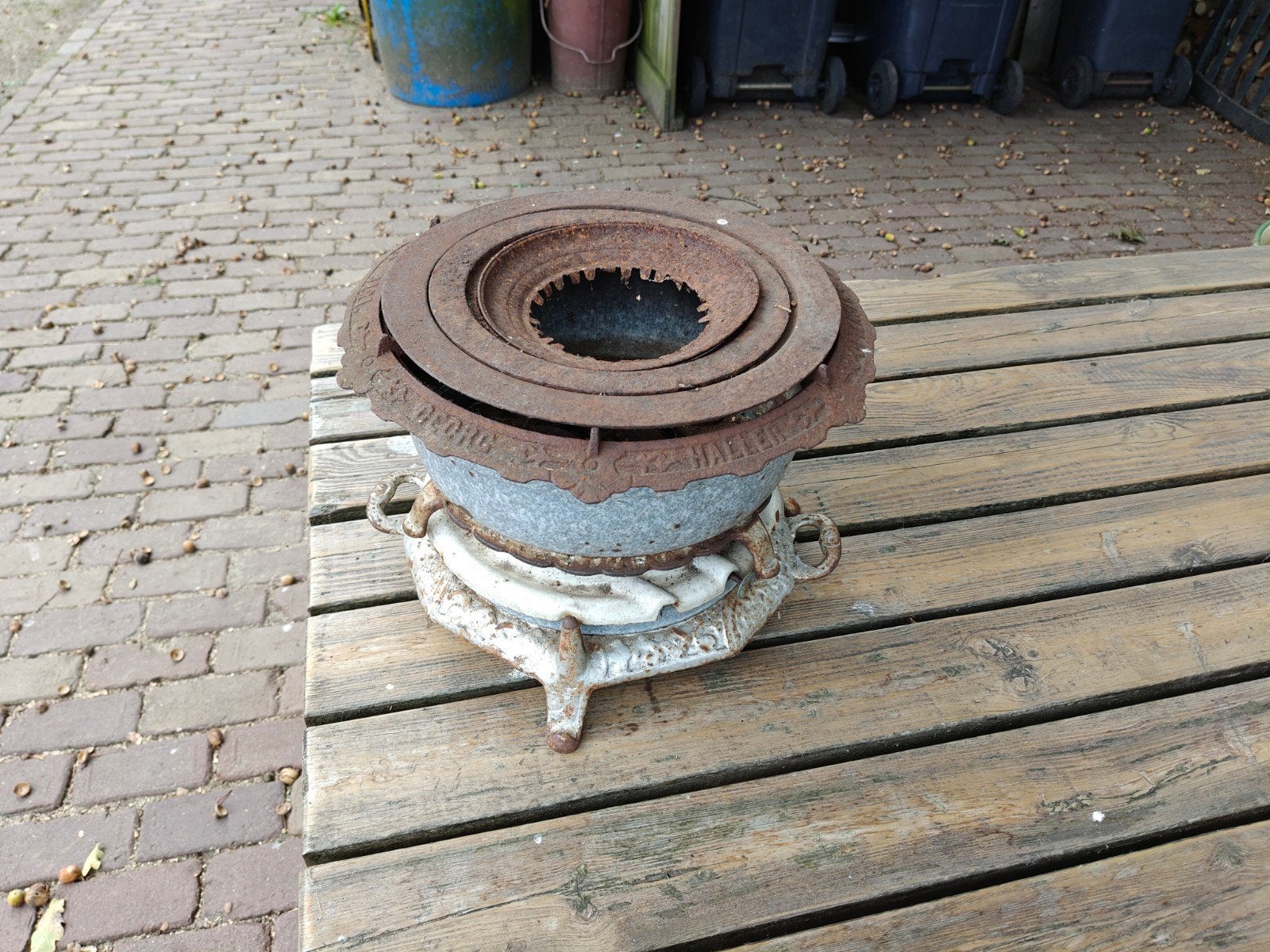 Antiek !  Gietijzer Petroleumstel, Antiek en Kunst, Ophalen
