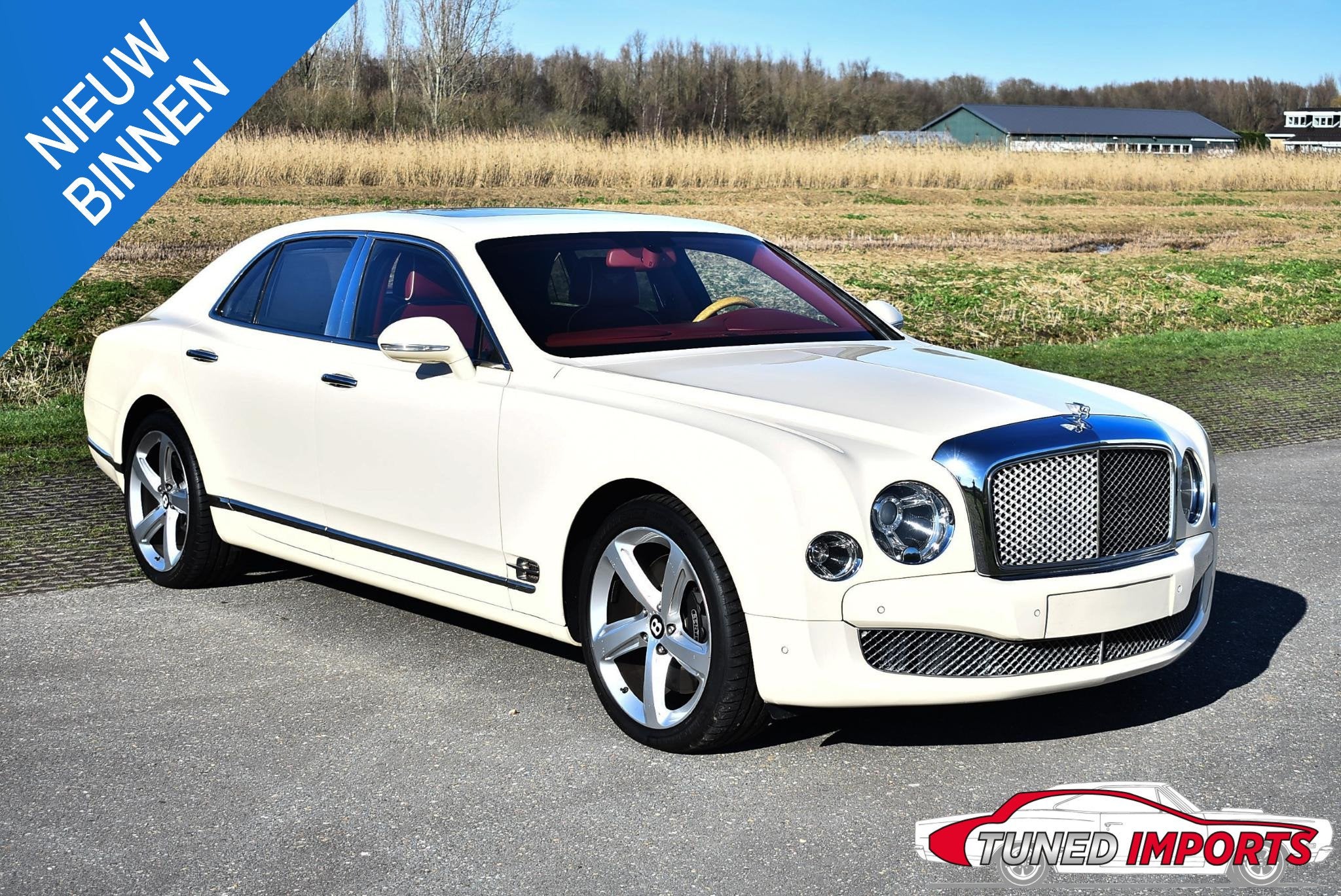 Bentley Mulsanne Speed sedan 6.75L V8, Auto's, Automaat, 4 stoelen, Wit, Leder