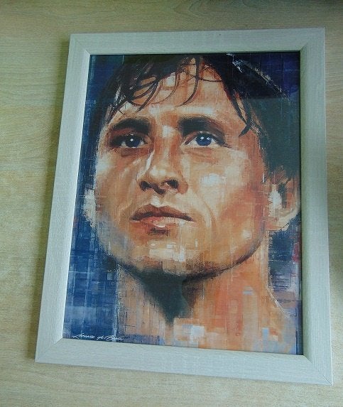 Olieverf Schilderij Johan Cruyff  Ajax, Verzamelen, Overige Verzamelen, Nieuw, Ophalen of Verzenden