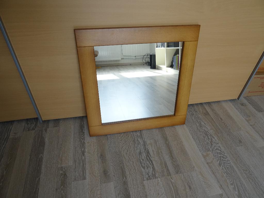 Te koop: 2x Spiegel Blank Eiken Patine - 50 x 50 cm, Vierkant, Ophalen of Verzenden, Zo goed als nieuw, Minder dan 100 cm