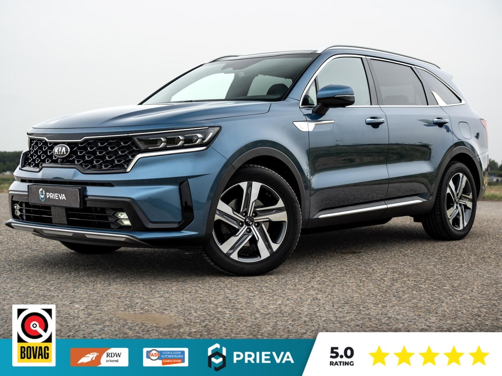 Kia Sorento 1.6 T-GDI Plug-in Hybrid Platinum 4WD | Panorama, Auto's, Dealer onderhouden, Gebruikt, 4 cilinders, Blauw